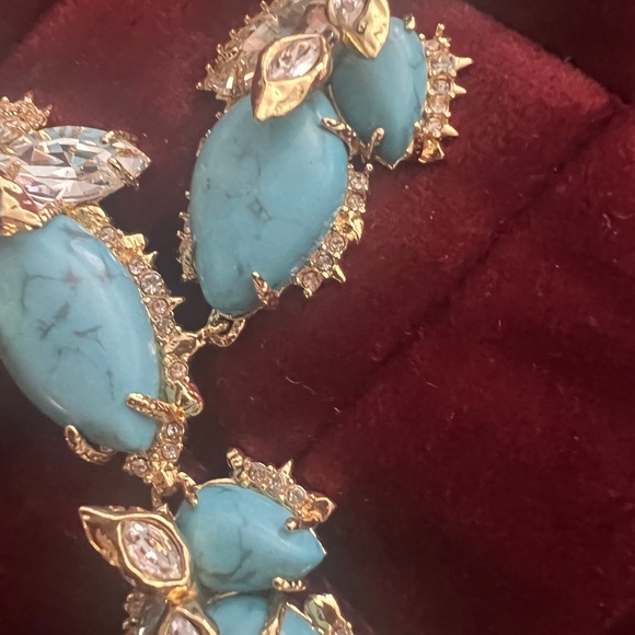 Alexis Bittar "turquoise and diamonds" tassel necklace - Picture 2 of 5